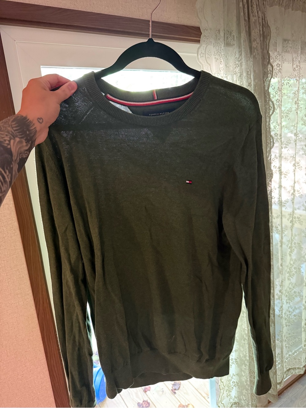Tommy Hilfiger Olive Green Crewneck Sweater